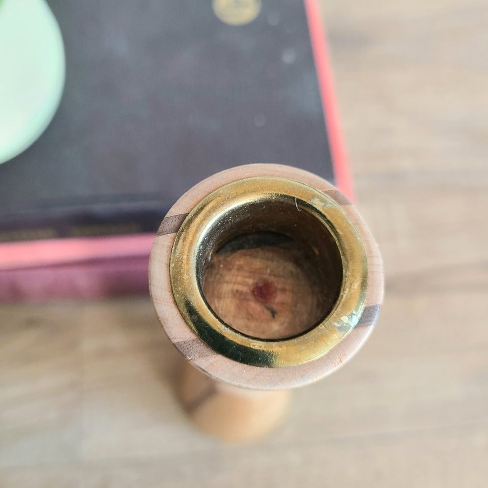 Midcentury wooden teak candleholder/candlestick. - Picture 4 of 7